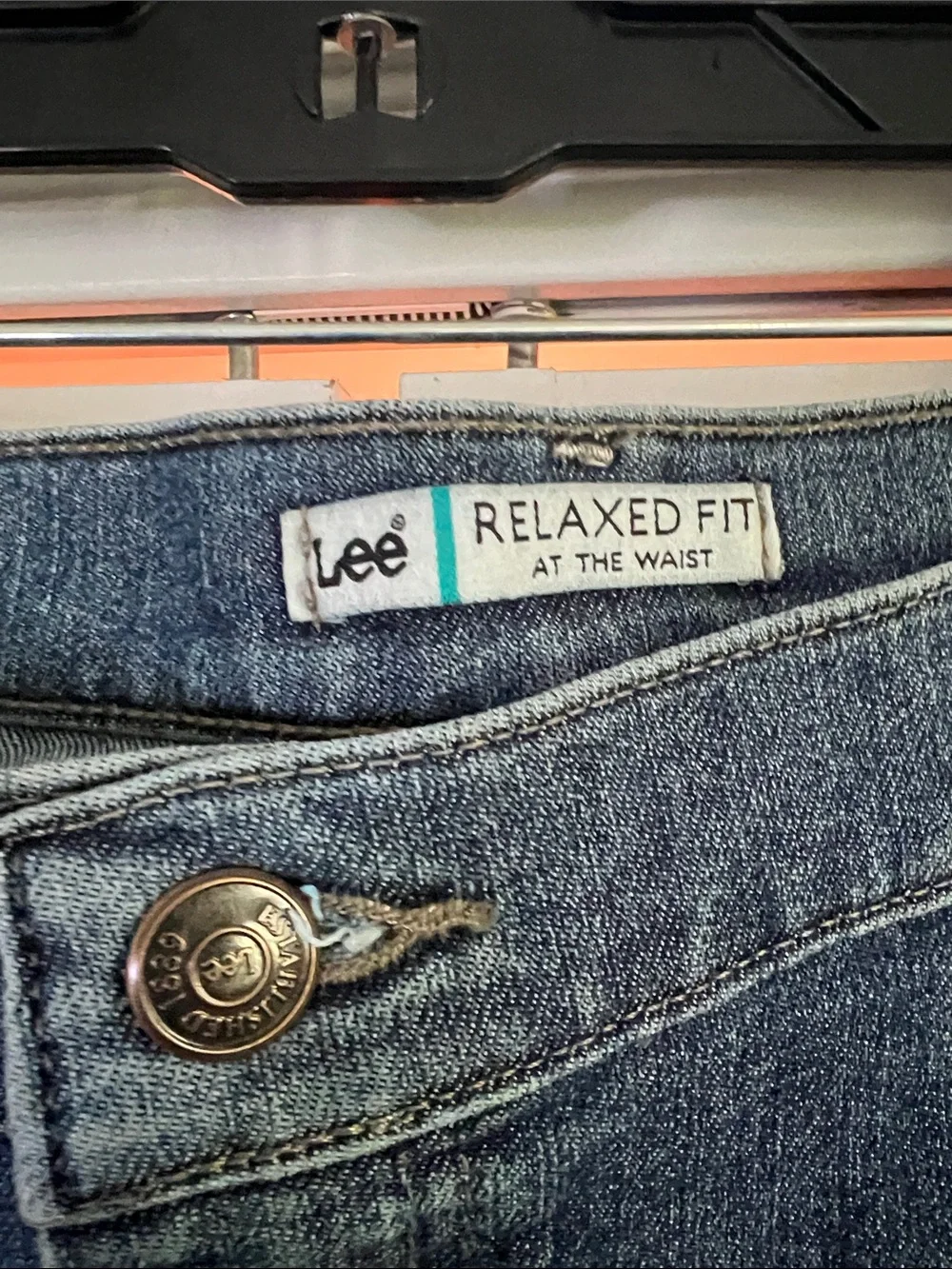 Lee Straight Leg Jeans in Dark Blue Denim - Picture 5 of 8